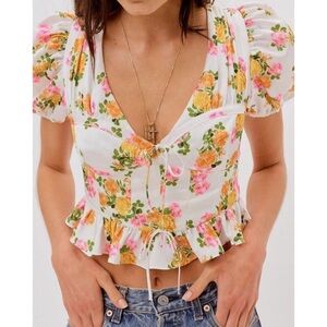 for love and lemons floral crop top
